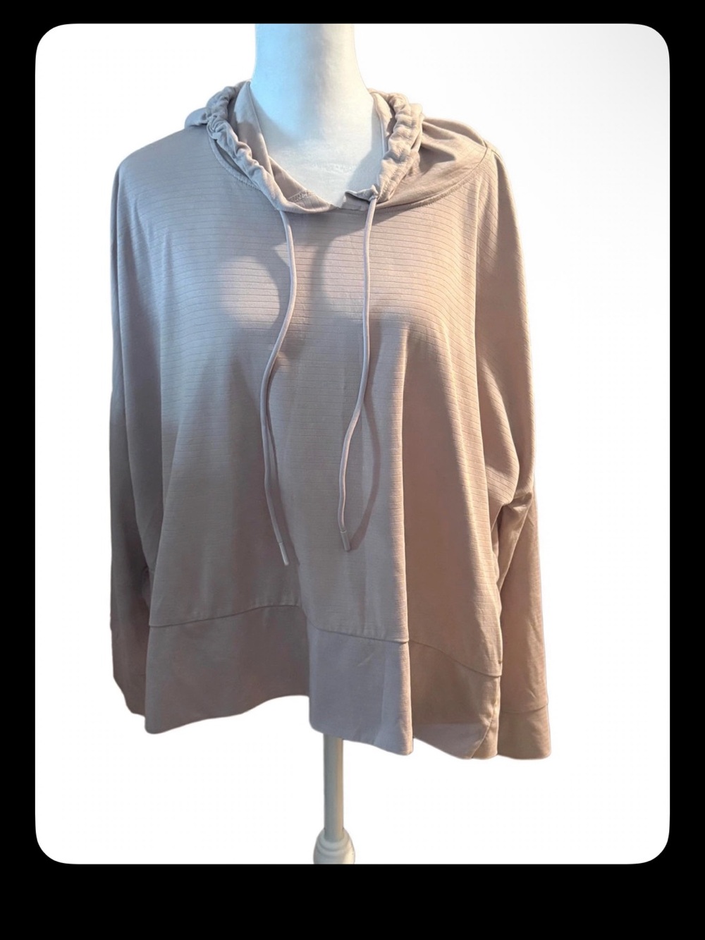 Mondetta Performance + Luxury Hoodie XL - Blush Taupe Ribbed Oversized Pullover